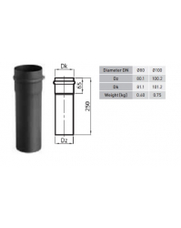 80mm dūmtraukis granulinėms krosnelėms (25cm ilgis)