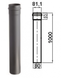 80mm dūmtraukis  granulinėms krosnelėms (ilgis - 1m)