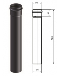 80mm dūmtraukis granulinėms krosnelėms (ilgis - 50cm)